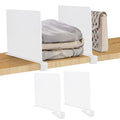 White Acrylic Shelf Dividers for Closets Organizer & Storage (White / 2 Pack)
