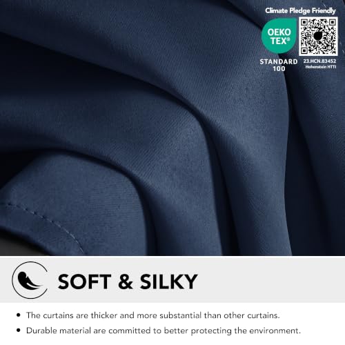 Blackout Curtains for Bedroom (Navy Blue / 42"W x 45"L (Pack of 2))