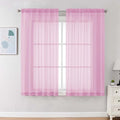 Pink Sheer Curtains 63 Inches Long 2 Panels (Pink / 59"W x 63"L (Pack of 2))