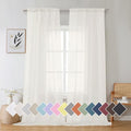 Sheer Ivory Curtains 120 inches 2 Panels Set Extra Long Sheers (40"W x 120"L (Pack of 2) / Ivory)