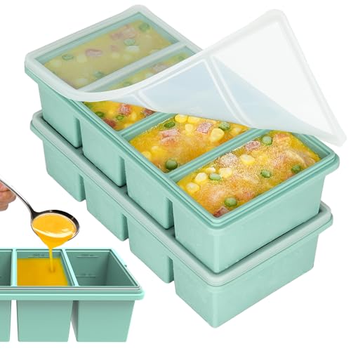 Silicone Freezer Trays with Lids (Green)