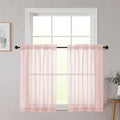 Cafe Curtains 36 Inch Length Tier 2 Pieces (Blush / 42"W x 36"L (Pack of 2))
