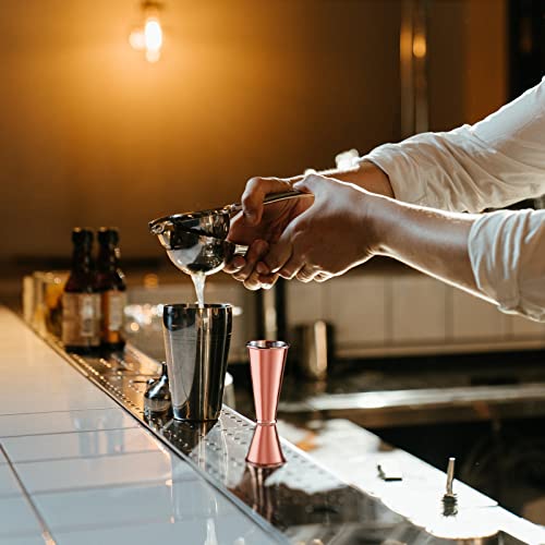 Double Cocktail Jigger for Bartending (Rolled Edge-1oz/2oz-1PC / Rose Gold)