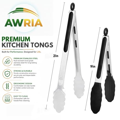 Silicone Tongs for Cooking Tongs Kitchen Tongs with Silicone Tips