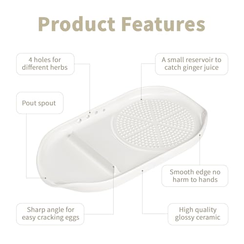 4 in 1 Ceramic Garlic Grater with Egg Cracker