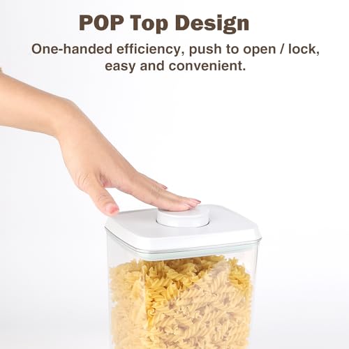 8 Pcs Pop Food Storage Containers Airtight Food Storage Containers Set with Lids Kitchen Pantry Organization and Storage (gray, 8 Pcs)