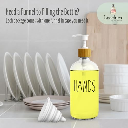 Clear Glass Soap Bottle (C07-clear-hands)