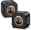 2 Pack KADAMS Pomodoro Cube Timer Productivity Visual Timer (Black)