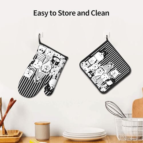 Dog Pot Holders and Oven Mitts (Dogs With Black Striped)