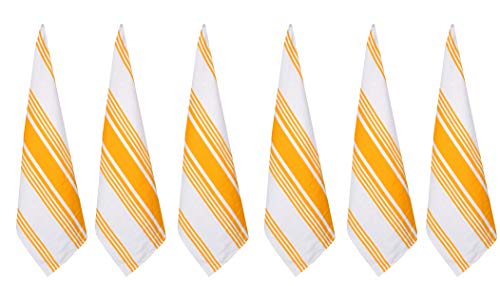 Kitchen Towels Cotton Dish Towels 20”x30” (20" x 30" (Set of 6) / 014 Yellow/White)