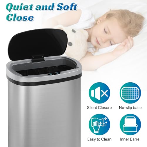 13 Gallon Automatic Motion Sensor Trash Can (13 Gallon / Stainless Steel)