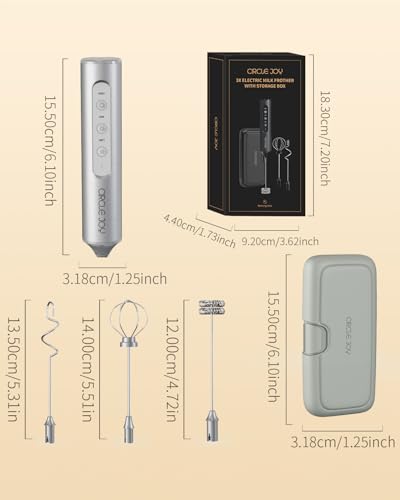 Rechargeable Handheld Milk Frother Wand with Stand