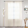 Sheer Voile Curtains for Living Room 108 Inch Long 2 Panels (Ivory / 52"W x 108"L (Pack of 2))