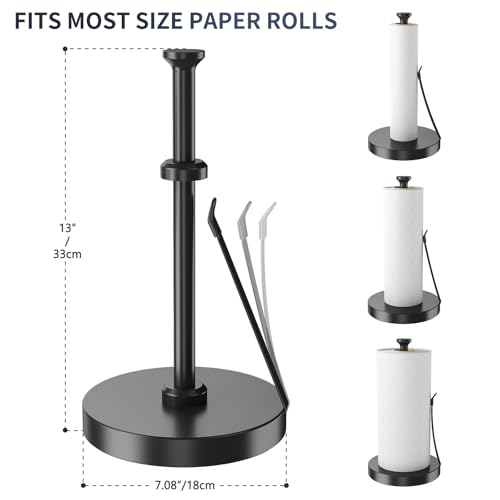 Countertop Paper Towel Holder for Kitchen (Black)