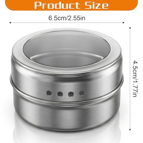 Magnetic Spice Rack with 2 Metal Plates & 8 Magnetic Spice Jars