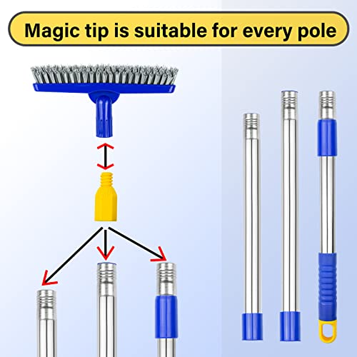 Grout Brush with Long Adjustable Handle (Blue Head)