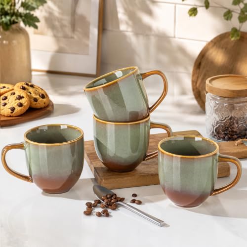 Ceramic Coffee Mugs Set of 6 (Sage Umber / 12 OZ (Set of 6))