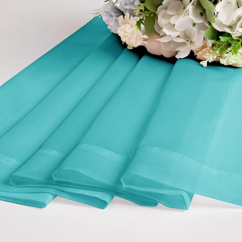 Turquoise Sheer Curtains 54 Inch Long 2 Panels (Turquoise / 42"W x 54"L (Pack of 2))