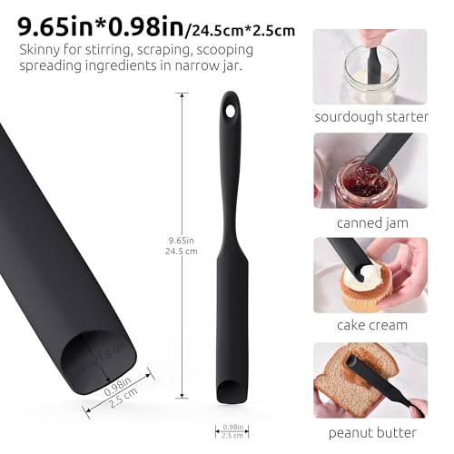 Silicone Jar Spatula for Sourdough Starter (Black / 9.65 in)