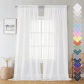White Sheer Curtains 90 Inches Long 2 Panels (White / 42"W x 90"L (Pack of 2))