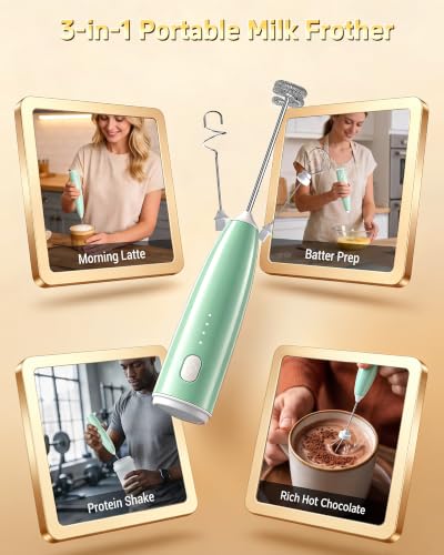 Milk Frother Handheld (Light Green)