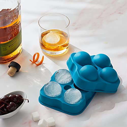 Large Sphere Ice Tray Mold (Makes 4 Ice Spheres / Ice Ball Mold (4))