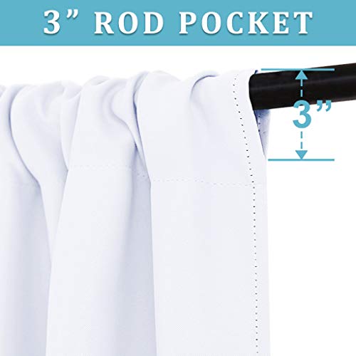 Short Curtains for Bedroom (Pure White / 42"W x 48"L (Pack of 2))