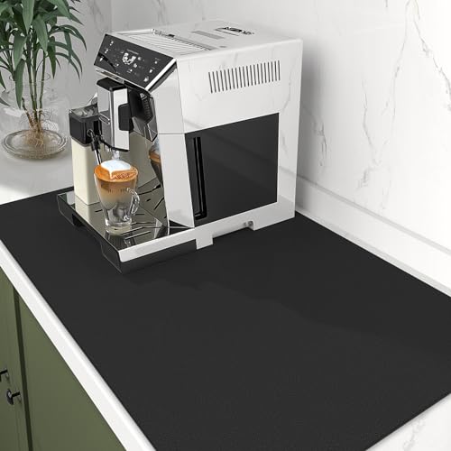 Dish Drying Mat Absorbent Dish Drying Mats for Kitchen Counter 16"x 24" (Classic Black / 24" x 16")