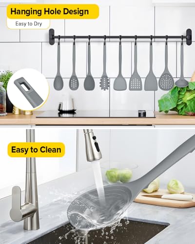 Silicone Cooking Utensils Set (Gray)