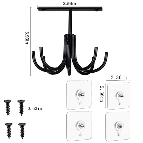 Metal Under Cabinet Kitchen Utensil Hooks (Metal-black)