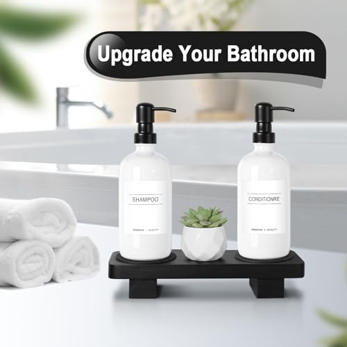 Hand Soap Dispenser for Kitchen (White Bottle + Black Pump)