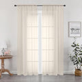 Cream Sheer Curtain 96 Inch Long 2 Panels Set (Cream / 42"W x 96"L (Pack of 2))