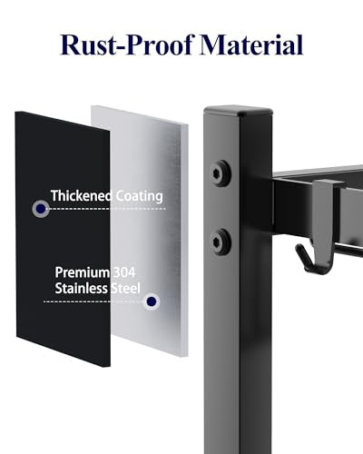 Adjustable Over The Sink Dish Drying Rack (Black / Large)