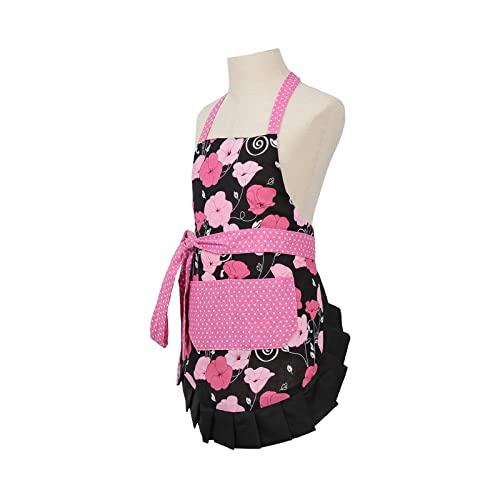 Kids Aprons for Girls with Pockets (Pink-child)