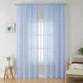 Sheer Curtains 90 inches Long 2 Panels Set for Living Room (Demin / 42"W x 90"L (Pack of 2))