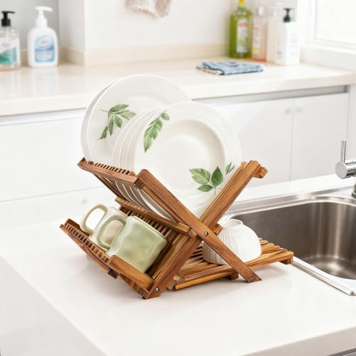 Teak Dish Drying Rack Collapsible (3 Tier-Standard)