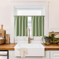100% Blackout Bathroom Curtains Over Sink 30 inches Long (100% Blackout - Sage Green / 42"W x 30"L (Pack of 2))