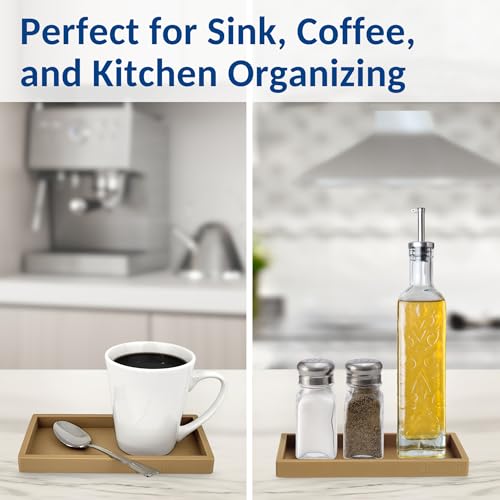 Countertop & Vanity Silicone Tray (Latte Tan / Small 7.7”)