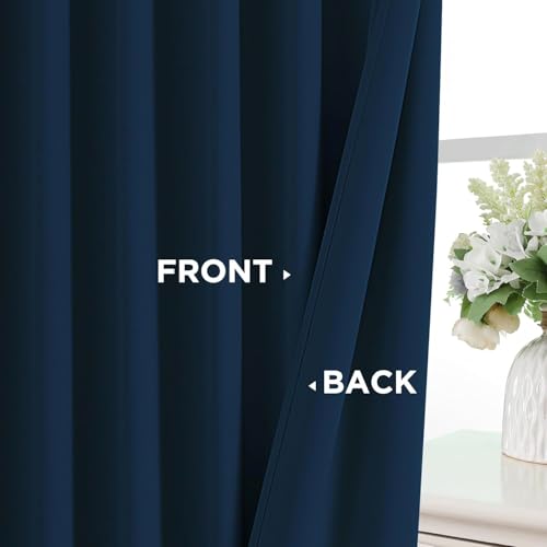 Blackout Curtains 84 Inch Length 2 Panels Set (Navy Blue / 52"W x 84"L (Pack of 2))