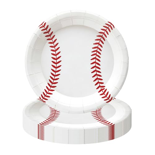 50 Pack Baseball Birthday Plates