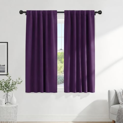 Purple Blackout Curtains for Bedroom 2 Panels Set (Purple / 42"W x 72"L (Pack of 2))