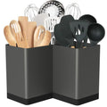 Extra Large Kitchen Utensil Holder Countertop for Corner Counter (Grey)