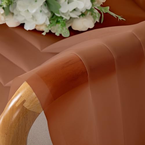 Orange Sheer Curtains 54 Inch Long 2 Panels (Orange / 42"W x 54"L (Pack of 2))
