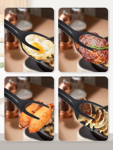 2Pcs Egg Flipper Spatula (Black)