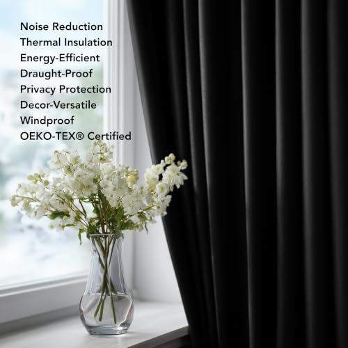 Blackout Curtains (Black / 38"W x 84"L (Pack of 2))