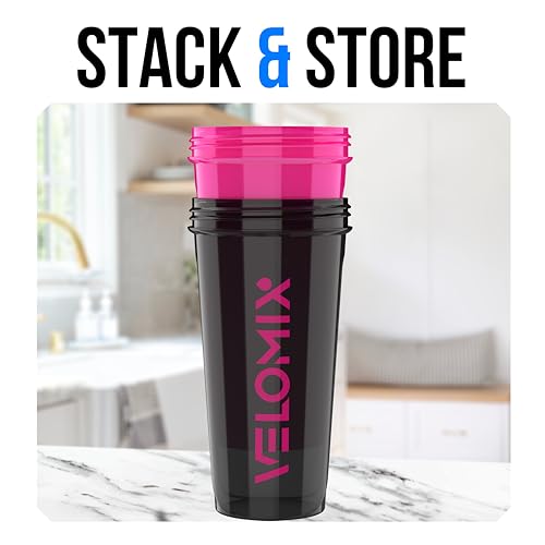 2 Pack 28oz Protein Shaker Bottle for Protein Mixes (B2) Black / Pink)