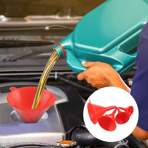10 Pcs Automotive Funnels Set Wide Mouth Fuel Plastic Long Neck
