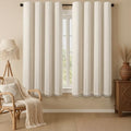 Boho 100% Blackout Curtains 63 Inch 2 Panels Linen Blend Beige (Beige / 52"W x 63"L (Pack of 2))