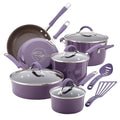 Cucina Nonstick Cookware Purple Pots and Pans Set (Lavender Purple / 12 Piece Porcelain Enamel)