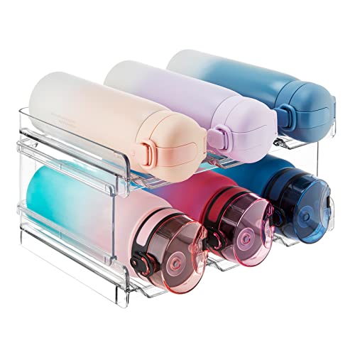 Stackable Water Bottle Organizer for Cabinet (2 Tier-6 Bottle)